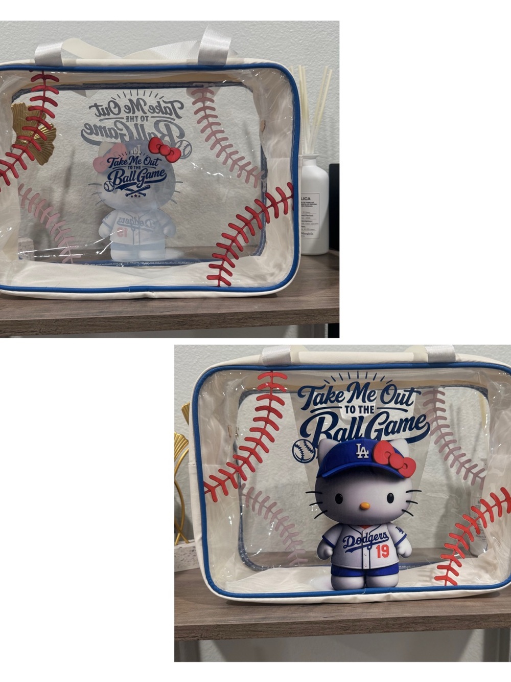 Hello Kitty Clear Bag - White with Blue & Red Accents